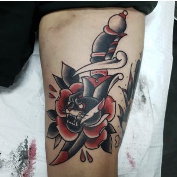 Tom Tattooer – Flower & Knife